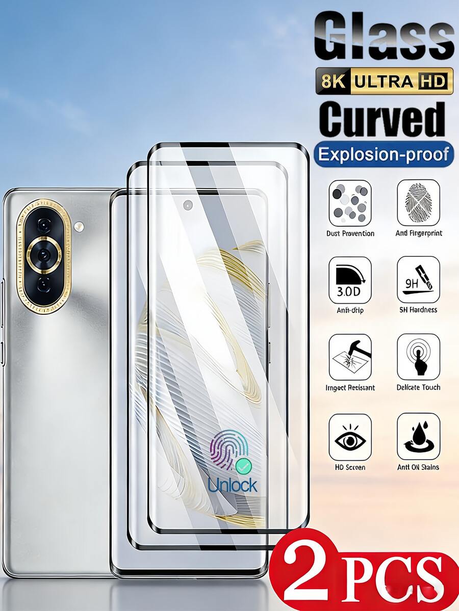Phone Screen Protector 3D Curved Tempered Glass Screen Protector 2pcs 3D Curved Tempered Glass Screen Protector High Definition Anti-Explosion Anti-Scratch Supports Fingerprint Identification Suitable For Samsung Galaxy S26 S25/ 15T/Note 15 14/Reno// And Other Models 9H Hardness Screen Protector Auto-Adsorption High Hardness Rounded Edge Anti-Dust Design Spring Gift Birthday