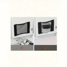 No Drill Adhesive Wall Mounted Mesh Storage Bag | Suitable For Cabinet Doors, Car Trunks, Under Sinks, RVs And Camping Vehicles - View 6