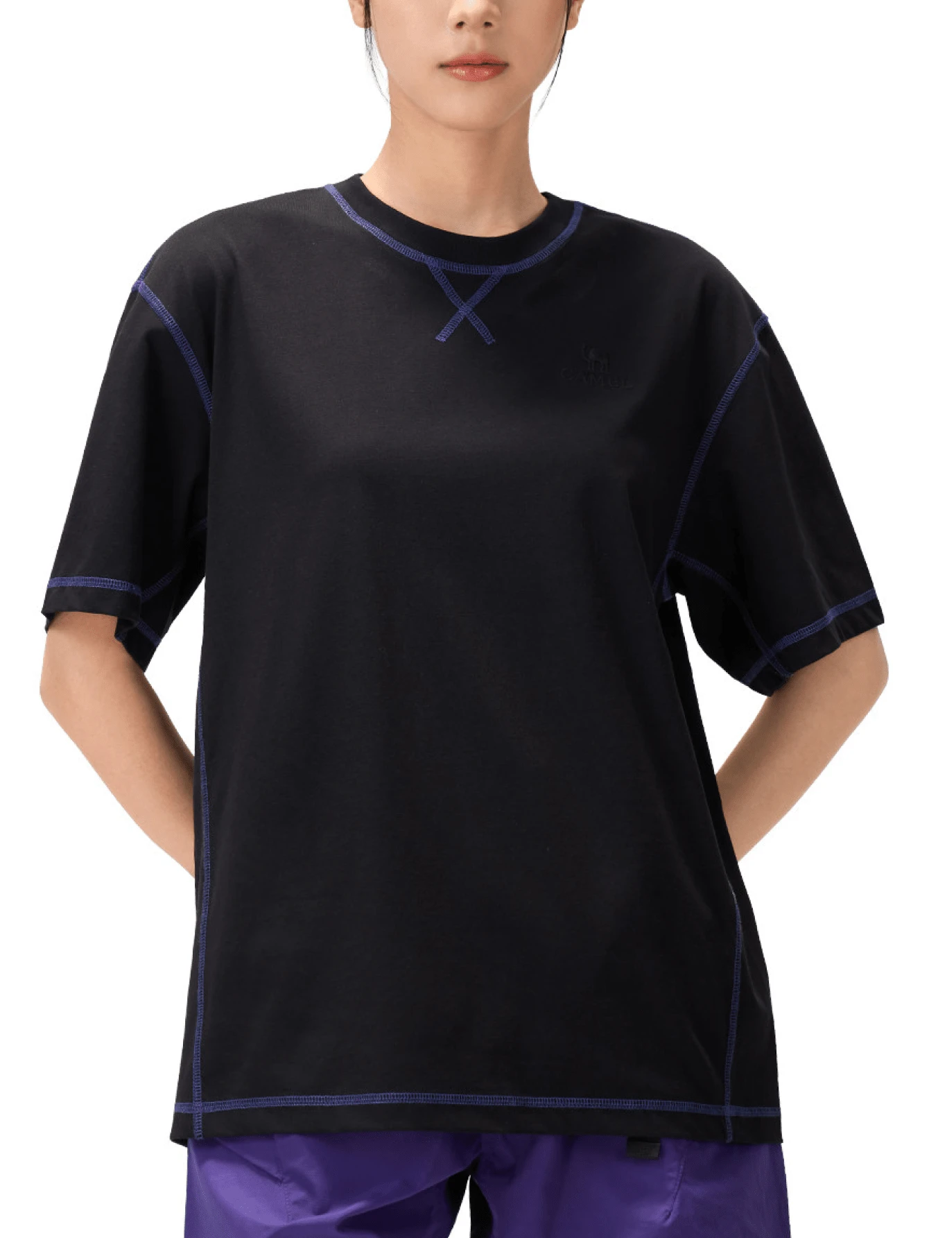 CAMEL CROWN Women's Outdoor Quick-Dry T-Shirt, Lightweight Breathable Moisture-Wicking Cooling Sun Protection, Round Neck Short Sleeve T-Shirt - Phantom Black - View 1