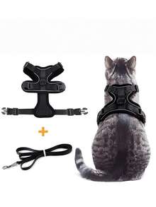 Walking Cat Harness And Leash, Soft Adjustable Cat Vest Harness, Easy Control Breathable Reflective Striped Jacket - Mint Green - View 3