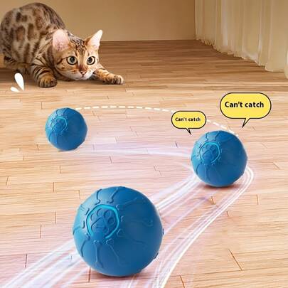 1个自动互动宠物玩具球，智能避障电动自娱猫狗玩具，滚动发光宠物玩具球，缓解无聊，释放能量，适用于各种小型和中型猫狗，适合室内家庭、猫屋、宠物公园、宠物寄养、日常互动游戏，是送给宠物主人、猫狗朋友的理想礼物，适合生日、圣诞节、新年、万圣节等节日。