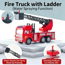 玩具，儿童玩具，玩具车，消防车，救援车，玩具消防车，惯性动力推拉式，带灯光和音乐，儿童消防车，红色，节日礼物，生日礼物，儿童游戏，圣诞节，万圣节，节日玩具，男孩礼物 - 彩色 - 查看 8