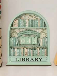 1 chiếc bảng theo dõi tiến độ đọc sách bằng gỗ, vật trang trí bàn làm việc, lịch ngộ nghĩnh, đồ thủ công mỹ nghệ bằng gỗ, quà tặng cá nhân hóa, bảng theo dõi tiến độ đọc sách, bộ đếm đọc sách hàng năm, vật trang trí thư viện, quà tặng cho người yêu sách, quà Giáng sinh dành cho người yêu văn học. - Viền mạ vàng kiểu châu Âu - Xem 7