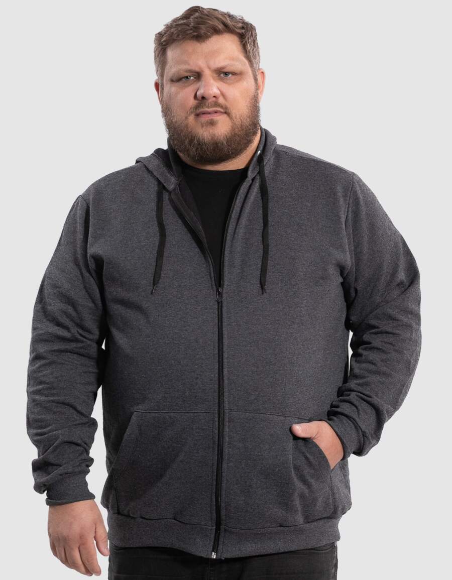 BENSMAT Men's Plus Size Fleece Sweatshirt/Sweater, Winter Style, Sizes G1 G2 G3 G4, Suitable For Cold Weather - Dark Grey - View 1
