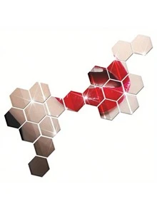 48 Pieces Of Hexagonal Acrylic Mirror Wall Decals, Removable Decorative Mirrors, Self-Adhesive Hexagonal Art Ornaments, Home Decor Stickers, Wall Stickers, Vinyl Decals, Spring Decorations, Freshen Up Your Home, Rama Decorative Sticker Gifts, Birthday Graduation Wall Decor, Room Decorations, Wall Mirrors, Bathroom Decor, Living Room Decor - 1cm - View 6