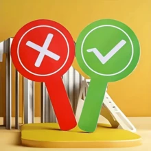 1pc Double-Sided Answer Card, Suitable For Teachers And Students, Great For Debates, Tests And Interactive Learning! Includes Red And Green Answer Cards With X Marks - Multicolor - View 2