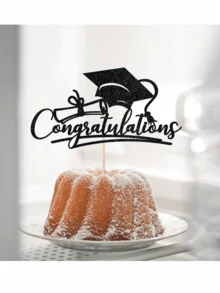 1 Peça Decoração de Topo de Bolo de Formatura 2026, Design de Boné e Pergaminho de Doutorado de Parabéns ao Formando, Adequado para Decoração de Celebração de Formatura, Suprimentos para Festa de Formatura, Decorações de Bolo - Vários estilos - Visão 6