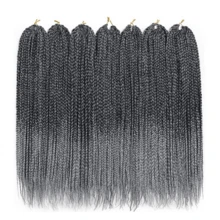 1/7 Box Braid Crochet Wig, 24/30 Inches Long, 18/126 Strands Black Box Braids Pre-Looped - Multicolor - View 24