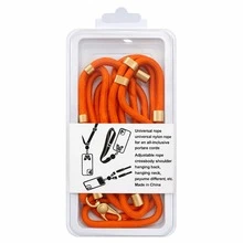 Double Lanyard Kit For Cell Phone - Handheld And Neck - 2 In 1 Adjustable Crossbody Anti-Loss - Naranja Quemada - Ver 1