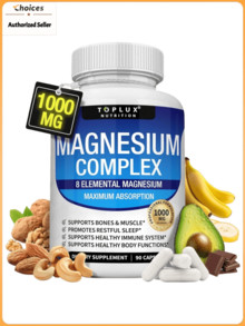 Toplux Magnesium Complex Capsules | 1000mg Multi-Source Magnesium Blend | Vegan Non-GMO Dietary Supplement | 90 Capsules - 1 Bottle - View 1