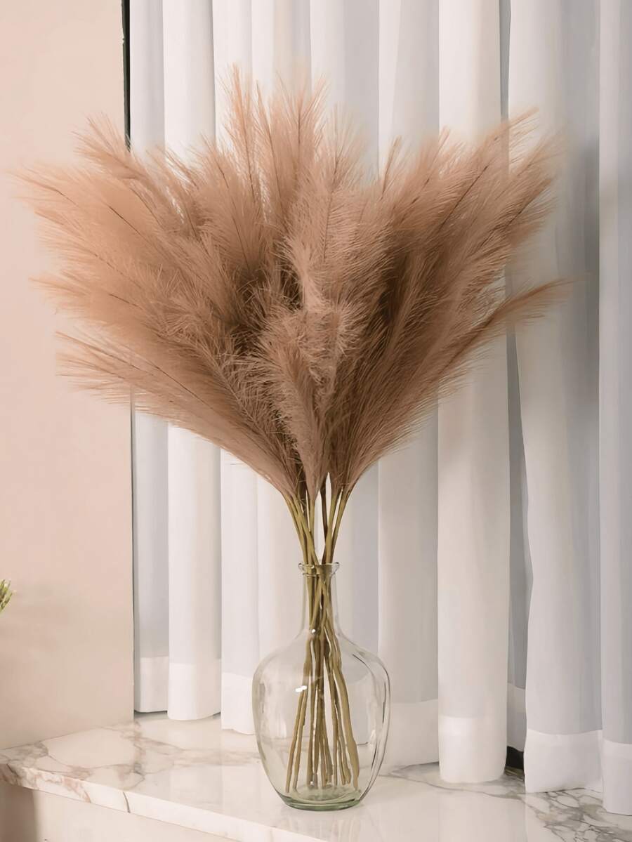1/10 piezas Pasto de Pampa Artificial, Decoración del Día de San Valentín, Pasto de Pampa Artificial de 55cm/21.65in de color rosa, blanco, beige, Decoración bohemia artificial esponjosa, Adecuado para Halloween, Navidad, Los tallos de pasto de Pampa artificial rosa se pueden usar como relleno de jarrón, decoración rústica, hogar, boda (rosa, blanco, beige), decoración de habitación, decoración de otoño, decoración del hogar, decoración de Halloween, regalo para maestros, suministros para dormitorio universitario, decoración de dormitorio