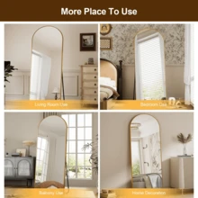 59"X 16" Arched Full Length Mirror Full Body Floor Mirrors,Gold - 金子 - 查看 5