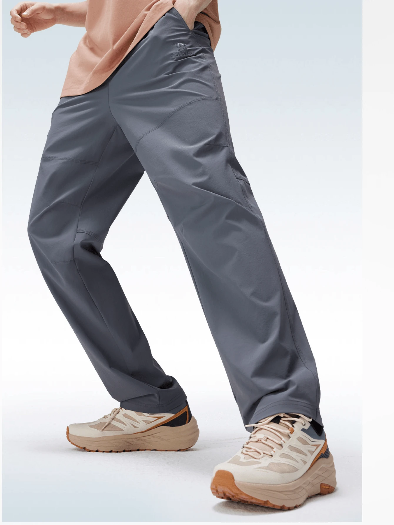 CAMEL CROWN Men's Moisture-Wicking Quick-Dry Solid Color Sports Pants, Suitable For Spring, Summer And All Seasons - Tranquil Gray - View 1