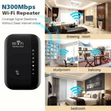 高功率 WiFi 訊號擴展器 - 5000 平方英尺覆蓋範圍，支援 300 Mbps 速度，配備乙太網路連接埠，安裝簡單，無線網路中繼器增強家庭或辦公室的連線能力，家用 WiFi 訊號放大器 - 彩色 - 查看 10