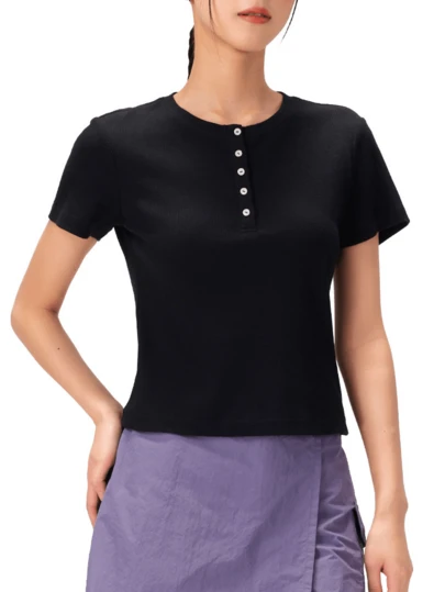 CAMEL CROWN 女士户外运动T恤，短袖上衣，舒适透气，速干，适合春夏季节全年穿着。