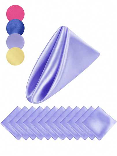 2/6/12/210pcs Wedding Napkin Decorations, Elegant Napkin Paper Squares, Silk Satin Cloth Napkins For Dining, Restaurant, Party, Graduation