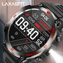 Laxasfit 2026 新款智能手表，男女皆宜 - 休闲设计，数字显示，超过 100 种运动模式，硅胶表带，高清通话和语音功能，是送给家人或朋友的理想礼物 - 查看 12