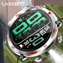 Laxasfit 2026 新款智能手表，男女皆宜 - 休闲设计，数字显示，超过 100 种运动模式，硅胶表带，高清通话和语音功能，是送给家人或朋友的理想礼物 - 查看 11