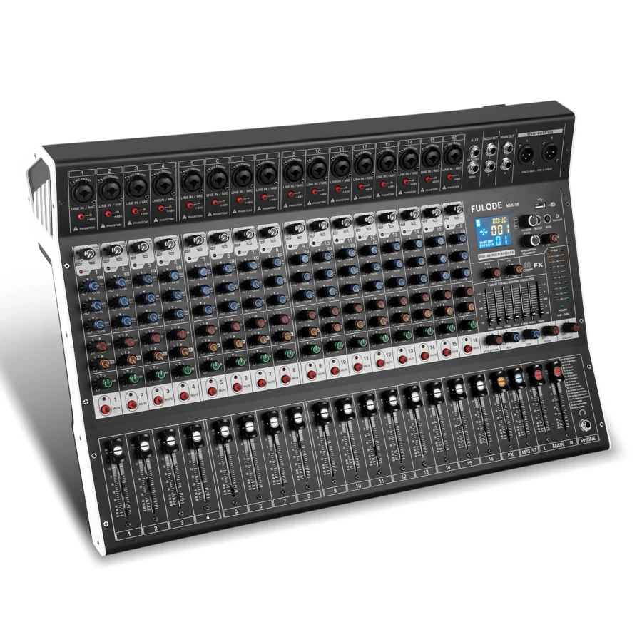 8/12-Channel Bluetooth Studio Audio Mixer 99 Bit DSP Digital Processor W/USB MP3 For PC Recording Input, XLR Microphone Jack, 48V Power, For Professional And Beginners DJ Mixer