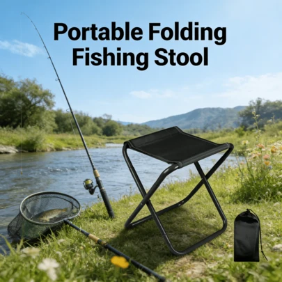 1pc Foldable Portable Small Stool, Lightweight And Easy To Store, Suitable For Outdoor Activities/Indoor Temporary Seating, Space-Saving, Comfortable For Long-Time Sitting, Applicable For Camping, Picnic, Queuing, Home, Office And More Scenarios