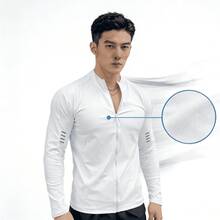 Men's Sports Jacket, Cycling Clothing, Long-Sleeved Sun Protection Clothing, Training Clothing, Casual Wear. - 白色 - 查看 2