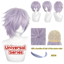 Wig Unisex Medium-Short 12 Inci, Terbuat dari Serat Sintetis Tahan Panas, Cocok untuk Cosplay, Pemakaian Sehari-hari, Foto Pesta, Tersedia dalam Berbagai Warna - MultiWarna - View 2