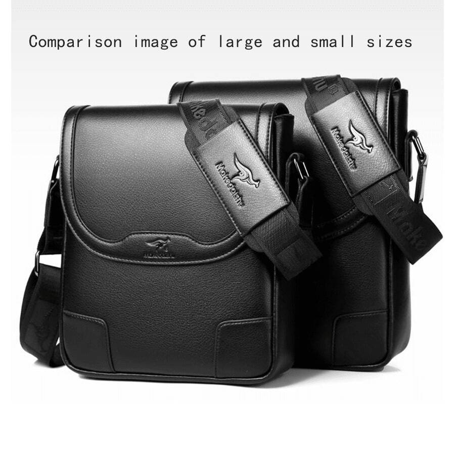 Men's Faux Leather Sling Bag, Fashion Business Casual Crossbody Bag, Vertical Men's Backpack With Large Capacity For Travel, Can Accommodate 9.7-Inch Tablet, Multi-Functional Shoulder Bag, Lightweight Messenger Bag, Multi-Pocket Travel Bag, Convenient Storage Pouch - Multicolor - View 1