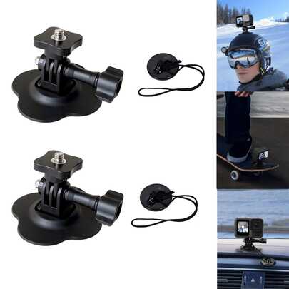 1/2 Set Universal Helmet Sticky Mounts Adhesive Buckle Mount For Hero 13 12 11 10 9 8 7 6 5 & X4/X3/X2, Ace Pro 2, For Osmo Action 5 Pro 4 3 Camera Mounts Adhesive Base For Helmet Mount Surfboard Motorcycle Vlog Accessories