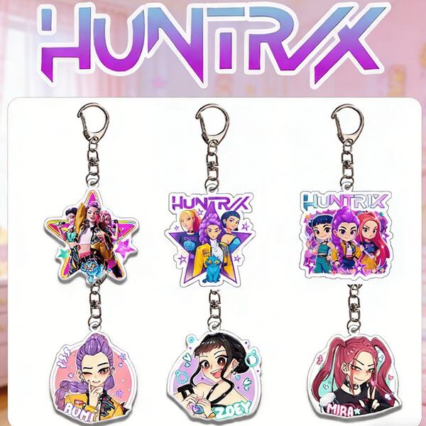 6 pièces/set Porte-clés acrylique thème de groupe de filles Kpop, décoration de sac mignonne, cadeau de festival de fans, accessoire de mode quotidien