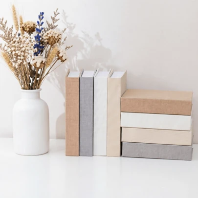 1/2pcs Decorative Book Box Set - Modern Linen Faux Books For Bookshelf And Coffee Table Decor - DIY Craft Fake Storage Box