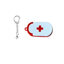 Portable Mini Pill Box Keychain, Durable Silver Chain, Lightweight Personal Medicine Storage, Compact Portable Pill Box, Suitable For Outdoor Hiking And Camping, Pill Box With Silver Key Ring Clasp, Portable Keychain Medicine Organizer.,Back To School - View 5