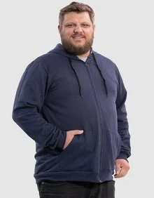 BENSMAT Men's Plus Size Fleece Sweatshirt/Sweater, Winter Style, Sizes G1 G2 G3 G4, Suitable For Cold Weather - Navy Blue - View 2
