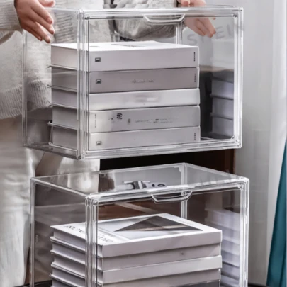 1PC Versatile Clear Acrylic Storage Box - Dustproof Display Case For Models, Tools & Books | Transparent Organizer Container,Product Display Racks, Bag Storage, Toy Storage, Shoe Storage, Cosmetic Storage