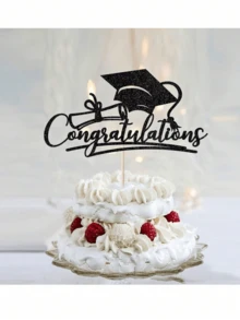1 Peça Decoração de Topo de Bolo de Formatura 2026, Design de Boné e Pergaminho de Doutorado de Parabéns ao Formando, Adequado para Decoração de Celebração de Formatura, Suprimentos para Festa de Formatura, Decorações de Bolo - Vários estilos - Visão 5
