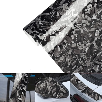 50厘米x100厘米碳纤维乙烯基汽车贴膜卷材，适用于汽车、摩托车、汽车造型装饰等。