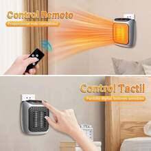 This Portable Electric Heater Features A Plug, Remote Control, Timer, LED Display, Fast Heating, And Adjustable Thermostat. Ideal For Use In RVs, Homes, Offices, And Indoors, It Makes An Excellent Christmas Gift For Parents And Friends. - US A Type Plug(110-127V) - View 7