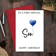 1pc Funny Birthday Card For My Son, To A Special Son With Blue Balloon Design For Son - One Size Fits All - View 6