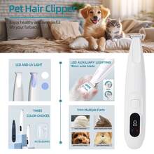 1 件装，带 LED 灯的狗狗爪子修剪器，超低噪音，狗狗修剪器美容套装，含替换刀头、旅行锁、USB Type-C 充电、可充电，宠物毛发修剪器，适用于小型犬猫的爪子、眼睛、耳朵、脸部、臀部等部位，日常美容，日常使用 - 查看 2