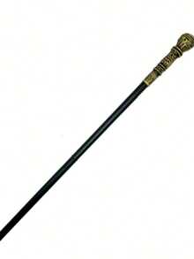 1pc Halloween Cosplay Scepter Prop, Egyptian Pharaoh Snake Head Scepter, King Scepter, Wizard Magic Wand - Black - View 1
