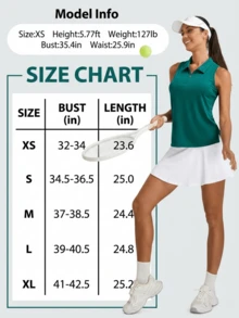 Women's Sleeveless Golf Polo Shirts, Quarter-Zip Tennis Tank Top, Moisture-Wicking Athletic Shirt, Ideal For Tennis, Yoga, And Outdoor Activities - Xanh nước biển - Xem 7