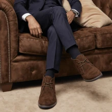 Men's Desert Boots, Classic Retro Derby Boots, Wear-Resistant Anti-Slip Casual Ankle Boots - Camel - View 7