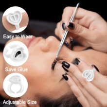 Heart-Shaped Eyelash Glue Holder - 50/100/200/300/500/600/700pcs Eyelash Glue Storage Box, Eyelash Extension Supplies, Thick Fan Tray - Multicolor - View 9