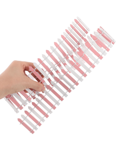 1pc Mini Garden Fence Dual-Color Decorative Border, Suitable For Toy House, Potted Plants And Mini Farm Scenes, Easy To Use, Fit For Home, Room, Garden, Can Be Used As Birthday, Graduation Gift, Etc.