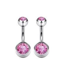 2 chiếc khuyên rốn ren trong G23 bằng hợp kim titan, trang sức xỏ rốn ngắn 14G - Khuyên rốn - Xem 15