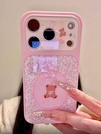 Funda de teléfono de gelatina brillante con lazo rosa y fresa, adecuada para iPhone 17 Pro Max, 17 Pro, 17, 16 Pro Max, 16 Pro, 16, 15 Pro Max, 15 Pro Max, 15 Pro, 15 Pro Max, adorable cubierta trasera a prueba de golpes, regalo para niñas