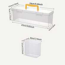 7 piezas Organizador portátil transparente con múltiples compartimentos, contenedor de almacenamiento de hardware transparente para tornillos, llaves, clavos, pernos, piezas, juguetes, cuentas, artículos pequeños, organización del hogar, almacenamiento en el garaje, contenedor de suministros para manualidades, cajón de compartimentos de plástico - Multicolor - Ver 4