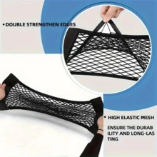 No Drill Adhesive Wall Mounted Mesh Storage Bag | Suitable For Cabinet Doors, Car Trunks, Under Sinks, RVs And Camping Vehicles - View 9