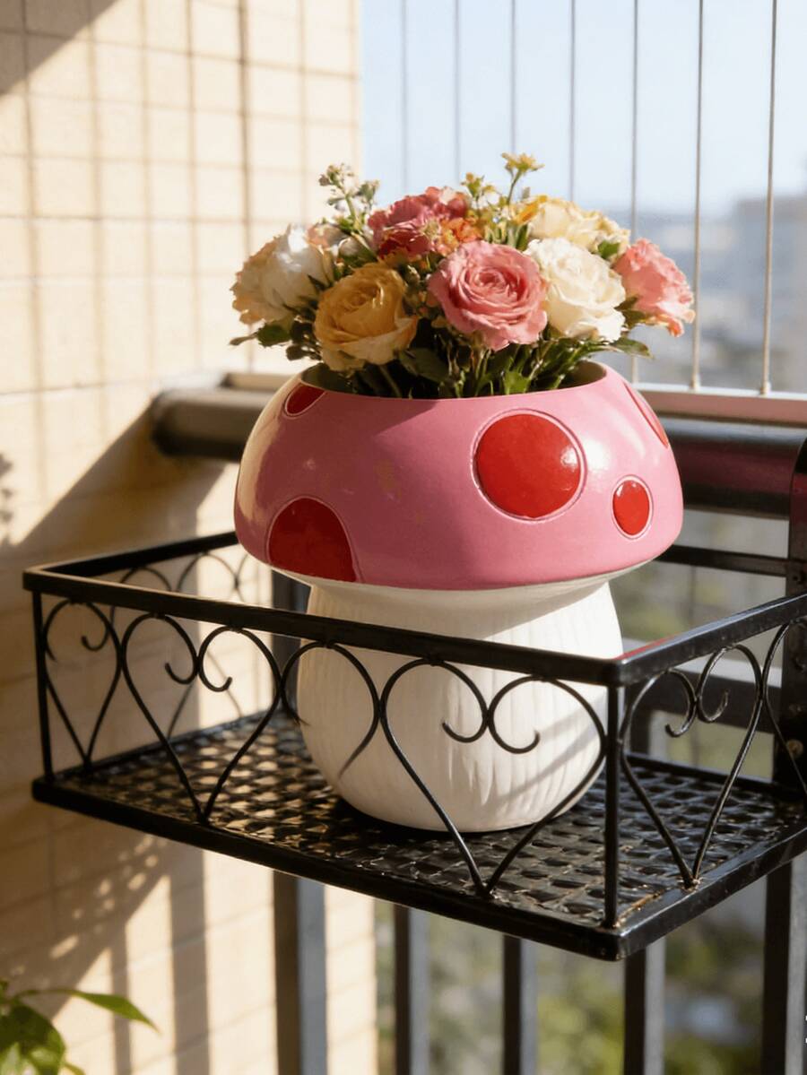 1 pieza Soporte de bolígrafo en forma de hongo, hecho de resina - Organizador de escritorio de lujo ligero, adecuado para oficina y tocador | Decoración de habitación/oficina/balcón, regalo único, lindo objeto de colección, ornamento decorativo - Múltiples estilos - Ver 1