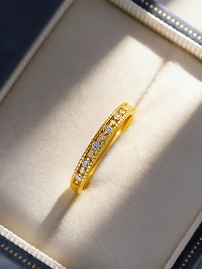 Flyleaf 1 Stück 925 Sterling Silber Luxus 18k Goldfarben Mikro-Eingelegt Kubisch Zirkonia Damen Ring, Party/Event Geschenk Schmuck