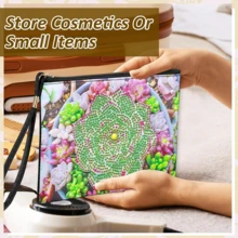 1pc Diamond Painting Clutch Bag, Succulent Plant Pattern, Partial Mosaic Handcraft, Artistic Wallet, PU Leather Diamond Painting Clutch Bag Suitable For Daily Use, Travel And Gift - View 17